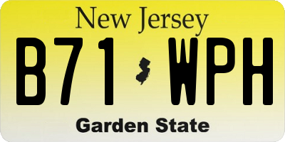 NJ license plate B71WPH