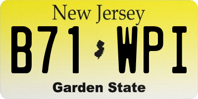 NJ license plate B71WPI