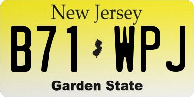 NJ license plate B71WPJ