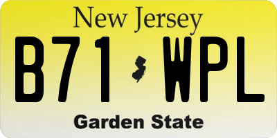 NJ license plate B71WPL