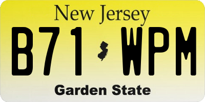 NJ license plate B71WPM