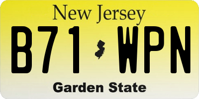 NJ license plate B71WPN