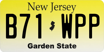 NJ license plate B71WPP