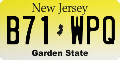 NJ license plate B71WPQ