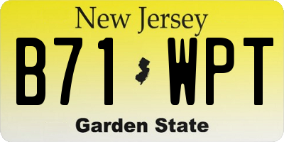 NJ license plate B71WPT