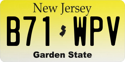 NJ license plate B71WPV