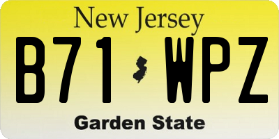 NJ license plate B71WPZ