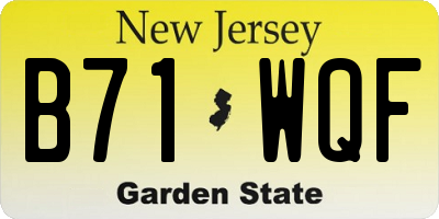 NJ license plate B71WQF