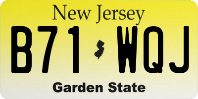 NJ license plate B71WQJ