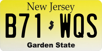NJ license plate B71WQS