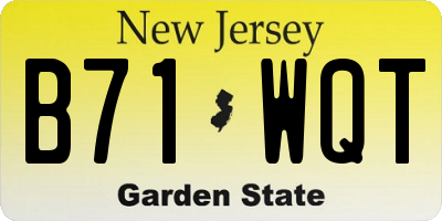 NJ license plate B71WQT