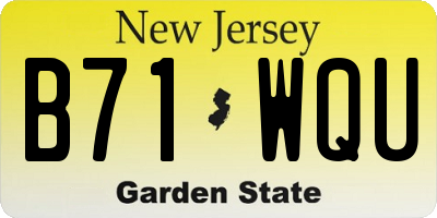 NJ license plate B71WQU