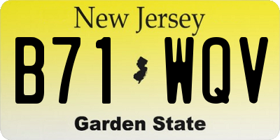 NJ license plate B71WQV