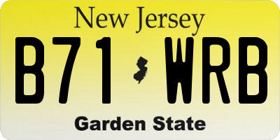 NJ license plate B71WRB