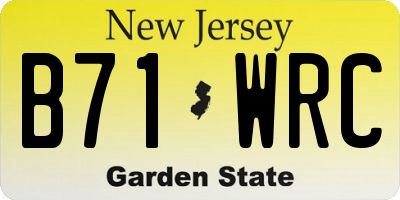 NJ license plate B71WRC