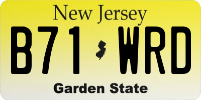 NJ license plate B71WRD