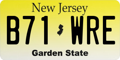 NJ license plate B71WRE