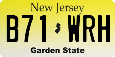 NJ license plate B71WRH