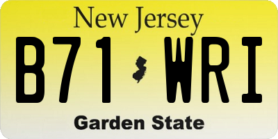 NJ license plate B71WRI