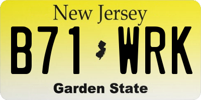 NJ license plate B71WRK