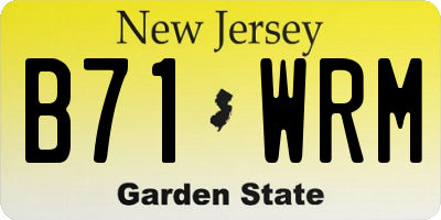 NJ license plate B71WRM