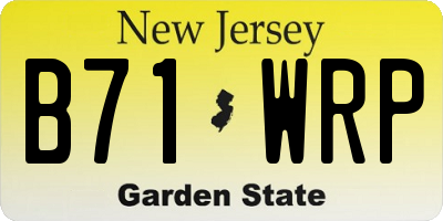 NJ license plate B71WRP