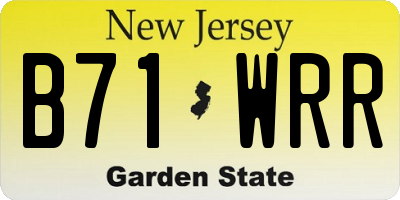 NJ license plate B71WRR