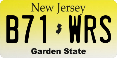 NJ license plate B71WRS