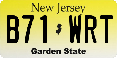NJ license plate B71WRT