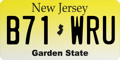 NJ license plate B71WRU
