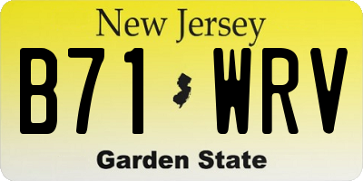 NJ license plate B71WRV
