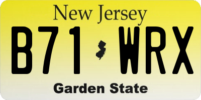 NJ license plate B71WRX