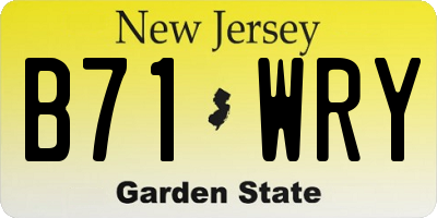NJ license plate B71WRY