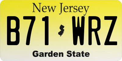 NJ license plate B71WRZ