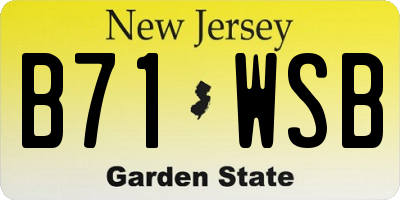 NJ license plate B71WSB