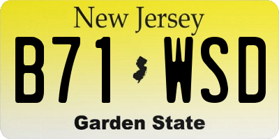 NJ license plate B71WSD