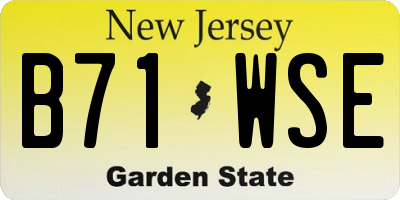 NJ license plate B71WSE