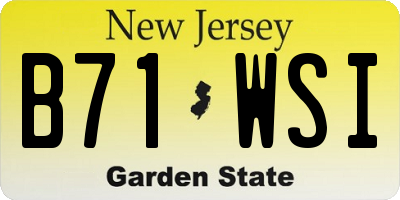NJ license plate B71WSI