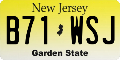 NJ license plate B71WSJ