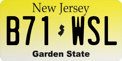 NJ license plate B71WSL