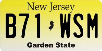 NJ license plate B71WSM
