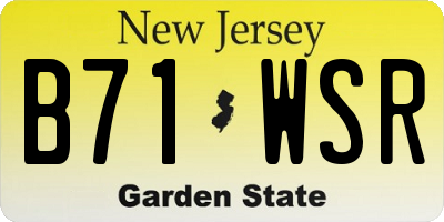NJ license plate B71WSR