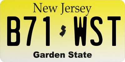 NJ license plate B71WST