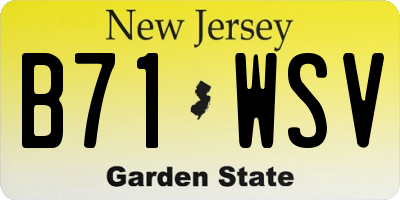 NJ license plate B71WSV