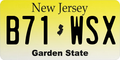 NJ license plate B71WSX