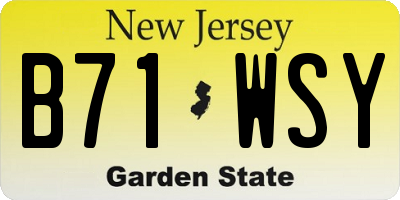 NJ license plate B71WSY