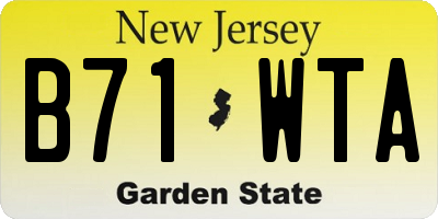 NJ license plate B71WTA
