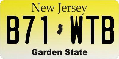 NJ license plate B71WTB