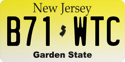 NJ license plate B71WTC