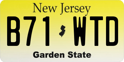 NJ license plate B71WTD